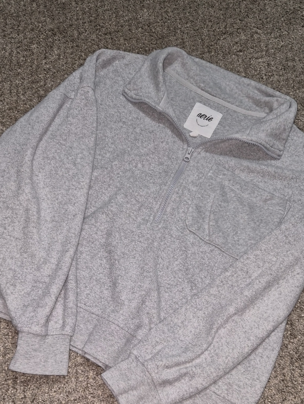 aerie Light Gray Women's Half-Zip Pullover